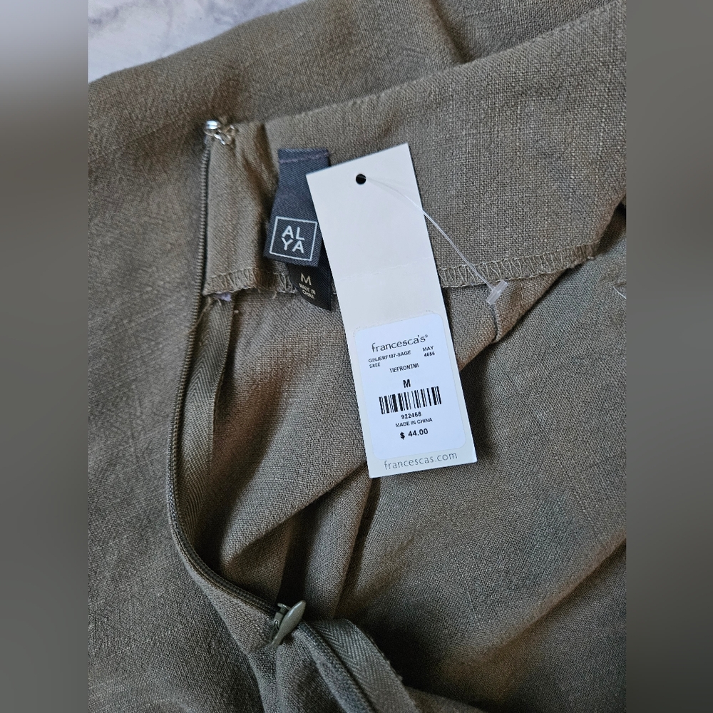 NWT Alya by Francesca's Coastal Boho Chic Twist Knot Sage Mini Skirt Size M - Picture 8 of 9